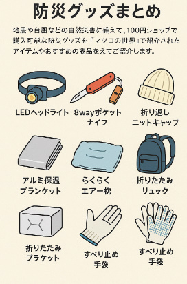 100均で揃えられる防災グッズ